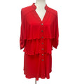 Joseph Ribkoff Womens Size 12 Long Sleeve Layered Ruffles Knee Length Dress