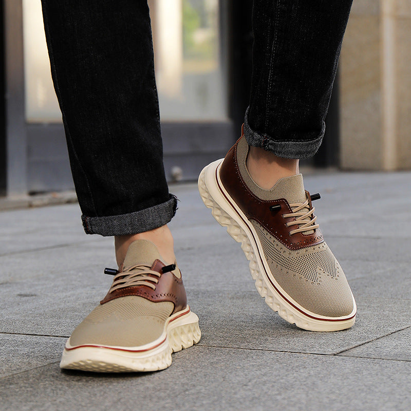 Men's Extra-Large Casual Sneakers – Breathable Microfiber Lace-Up Shoes | Sizes 39–48