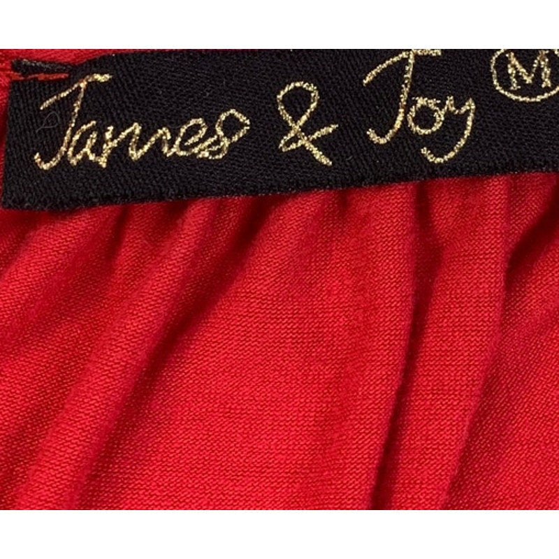 James & Joy Womens Medium Elastic Wrist Long Sleeve Flowy Scoop Neck Top Blouse