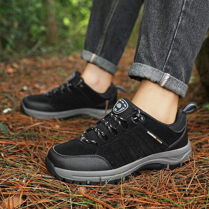 Unisex Waterproof Leather Hiking Shoes – Lightweight Outdoor Low-Top Boots