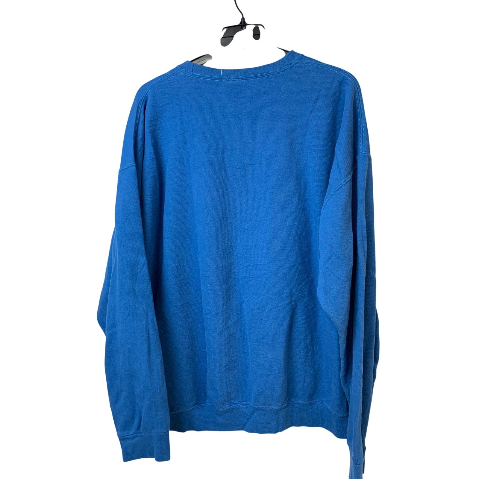 Upcycled Hand Printed Mens 2XL Blue Beauty From Ashes Isaiah 61:3 Sweatshirt