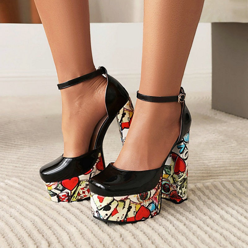Women's Waterproof Platform Sandals - Chunky Heel Super High Heels - Sarah Express