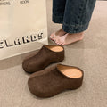 Women's Suede Platform Slippers - Height Boosting Comfort Shoes
