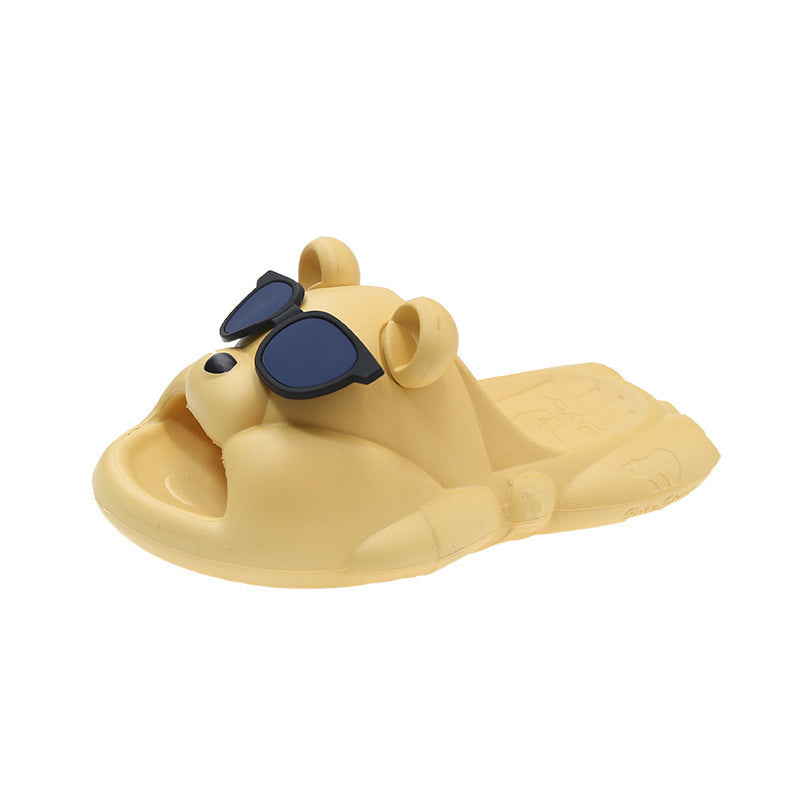 Cute Sunglasses Bear Slippers