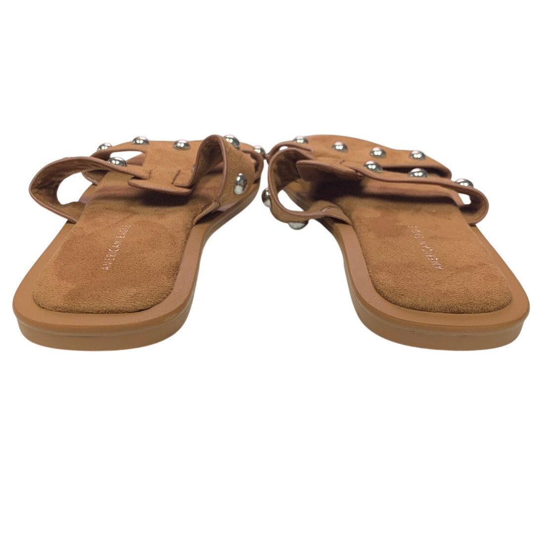 New American Eagle Womens US Size 6 Faux Suede Studded Flat Sandals