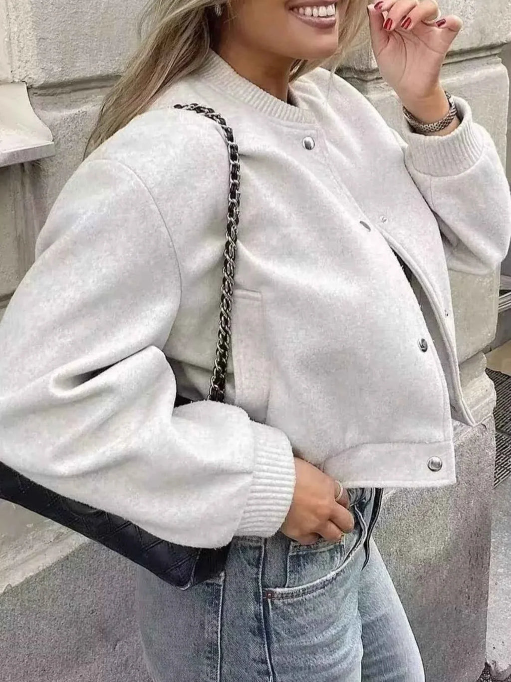 Snap Down Cropped Jacket
