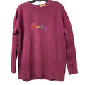 Upcycled Hand Printed Mens Medium Equality Rainbow Pride Magenta Sweatshirt