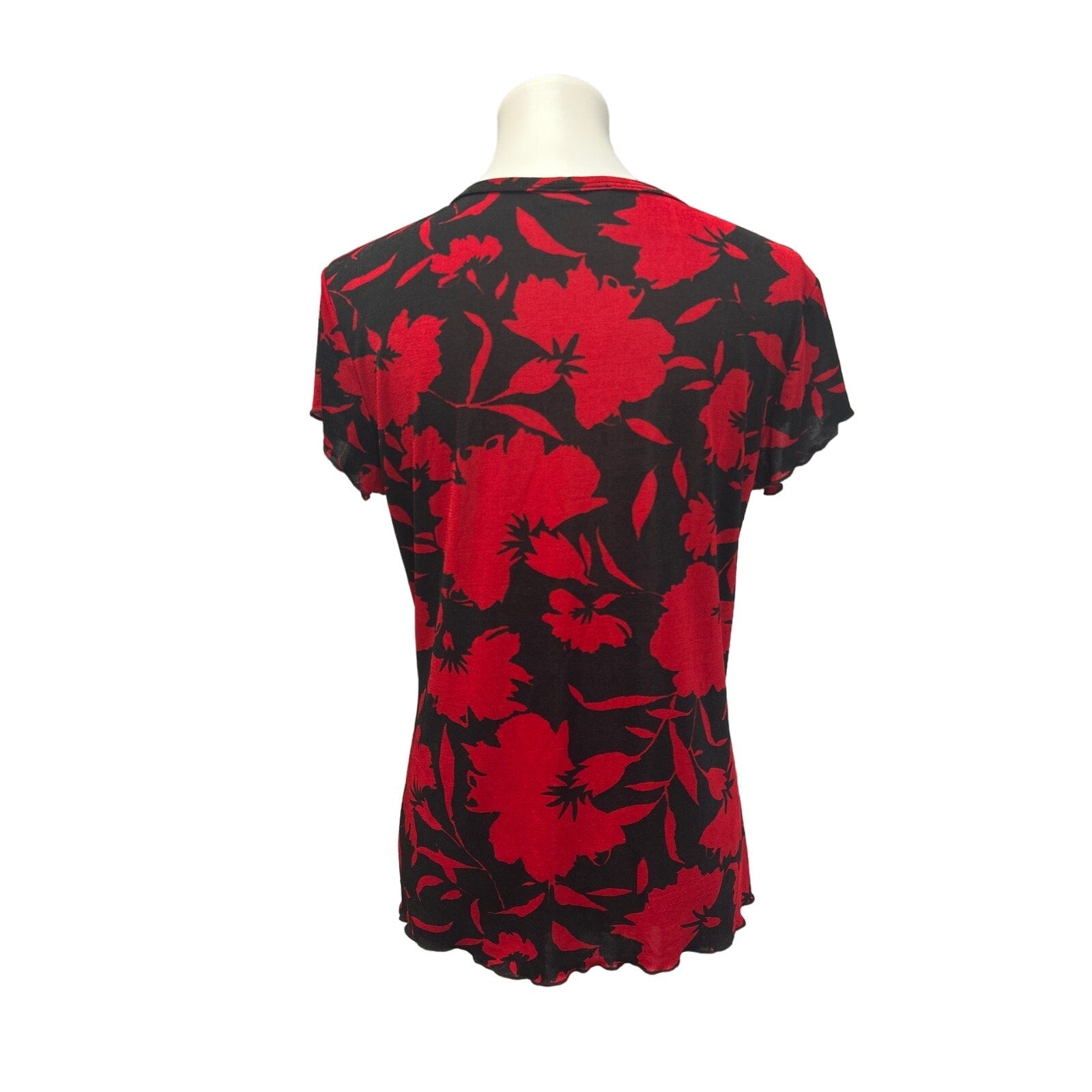 3 Jennifer Lopez Susan Lawrence Womens Large SHort SLeeve VNeck Tops Blouses
