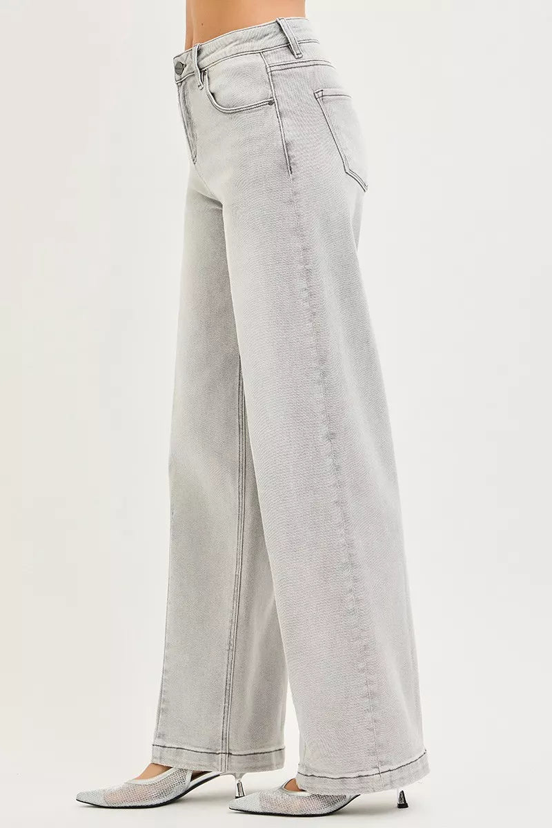 RISEN Slouchy Baggy Jeans with Contrast Stitching