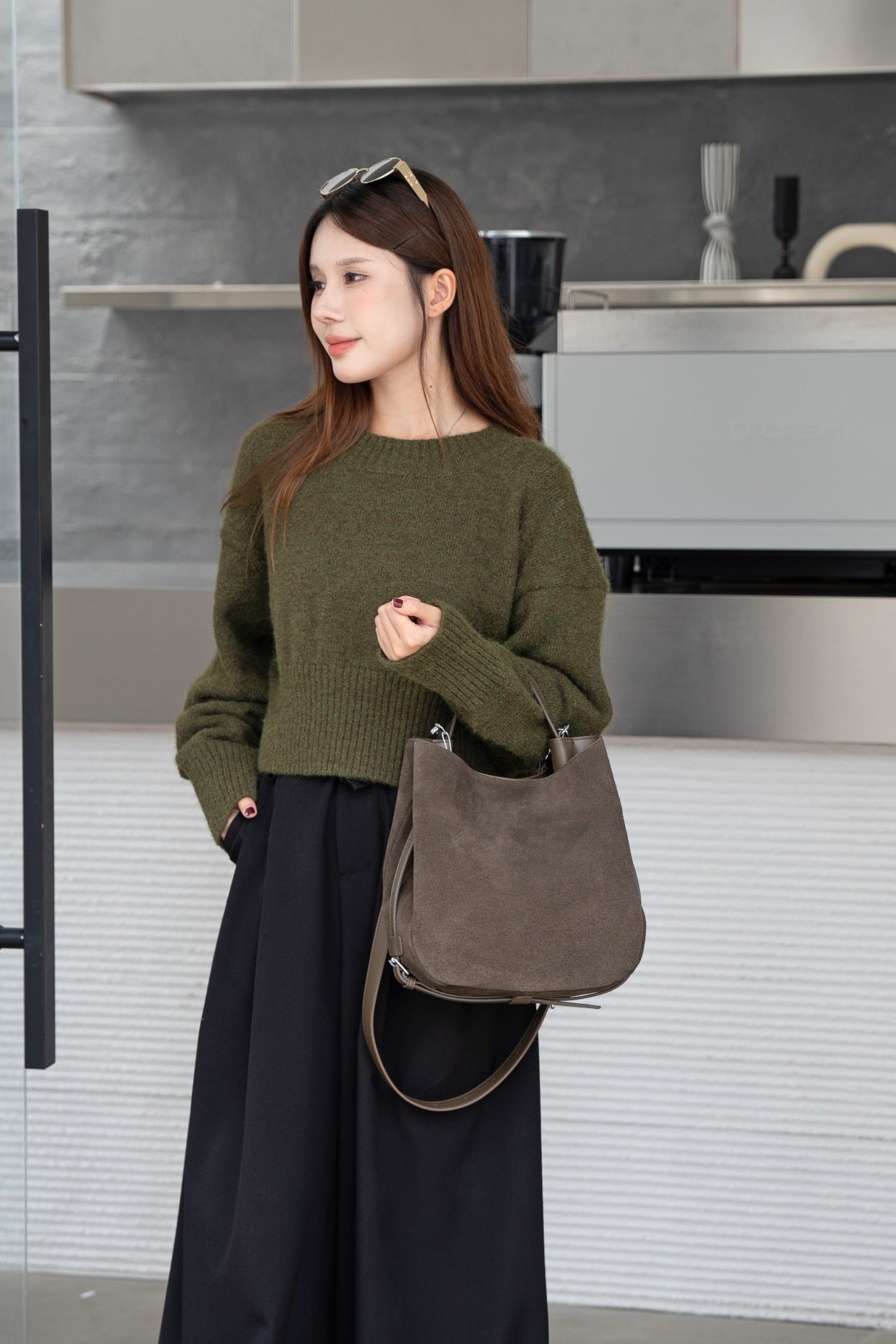 Genuine Leather Crossbody Bag Women - Urban Minimalist Shoulder Bag