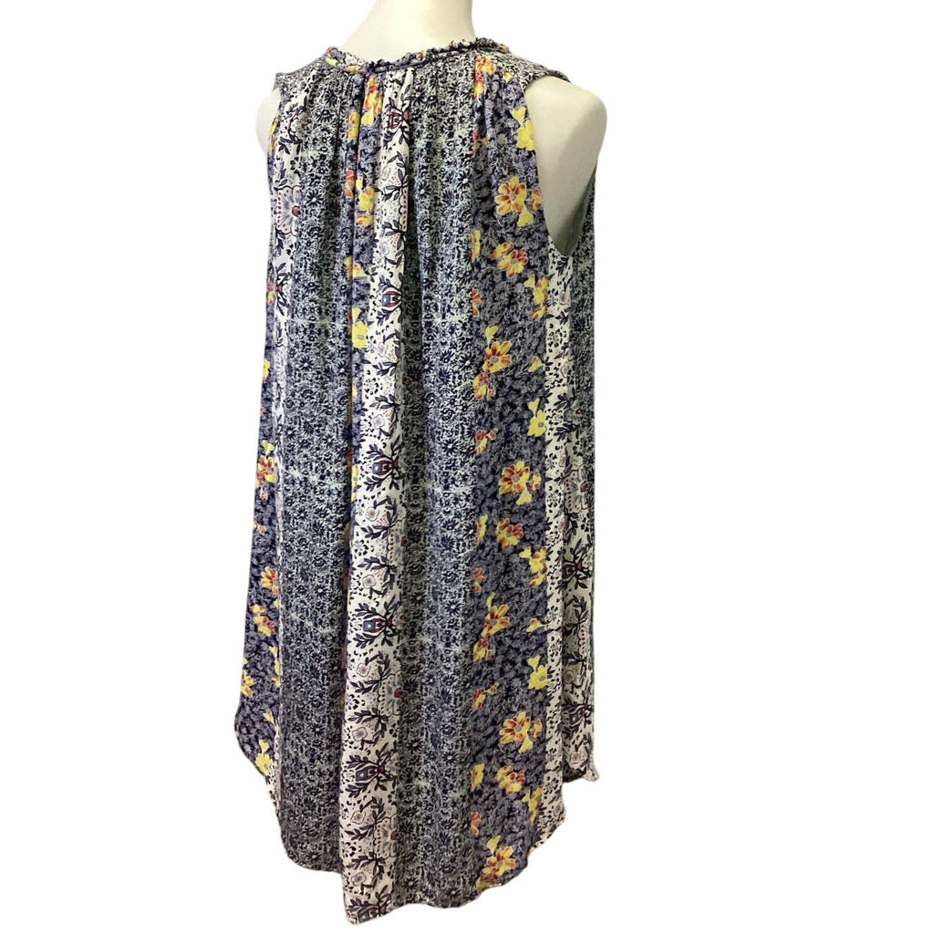 Ann Taylor LOFT XS Floral Ruffled V Neck Fully Lined Sleeveless Sheath Dress