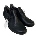 New JBU Women Size 8 Black Faux Leather Kyley Hook Loop Adjustable Comfort Shoes
