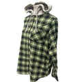 New Time and Tru Womens Medium Long Sleeve Plaid Flannel Cotton Blend Hoodie
