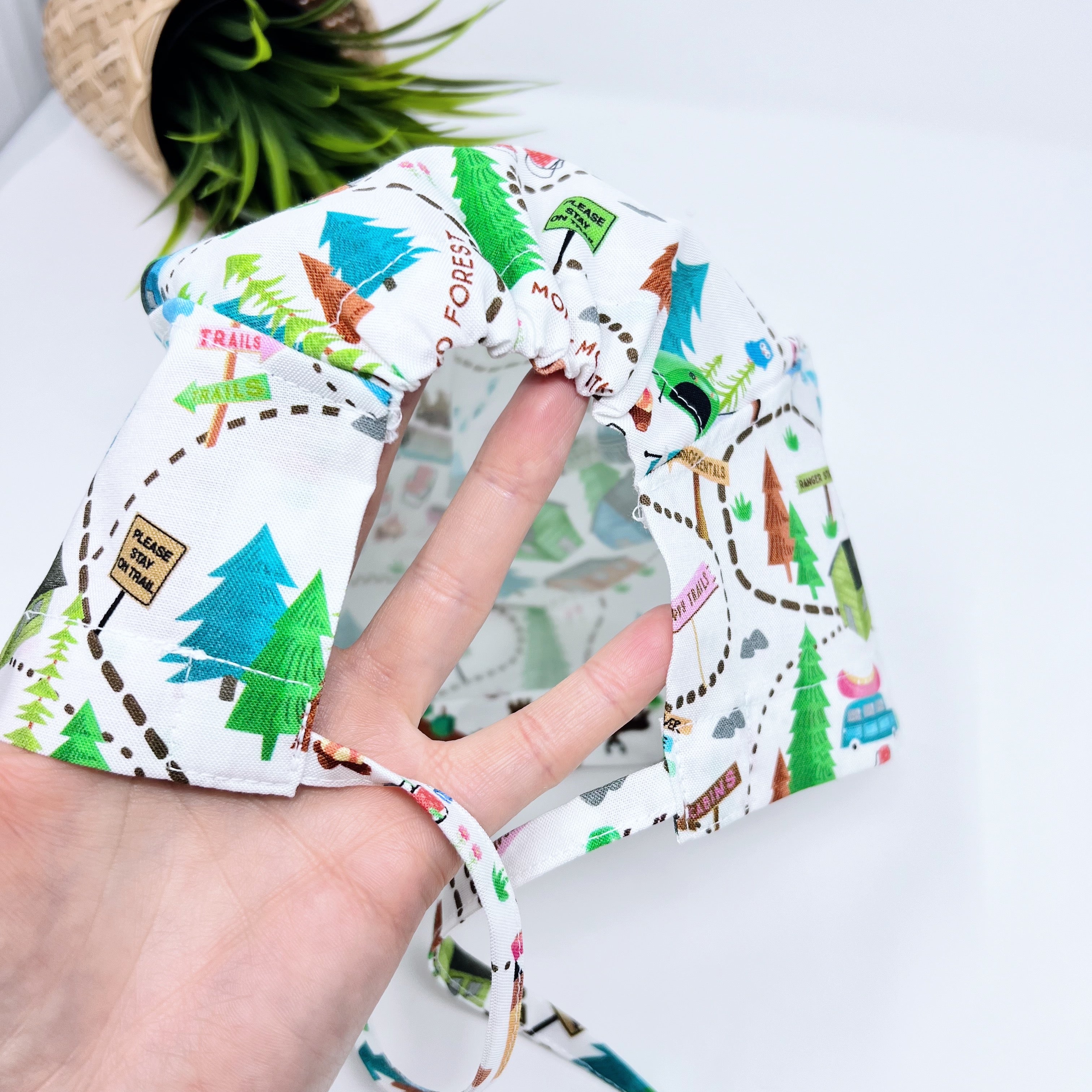 Trail Skull tie-back style surgical scrub cap by Paradise Caps.