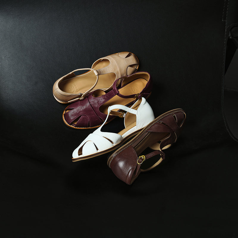 Full Grain Leather T-Strap Fisherman Sandals