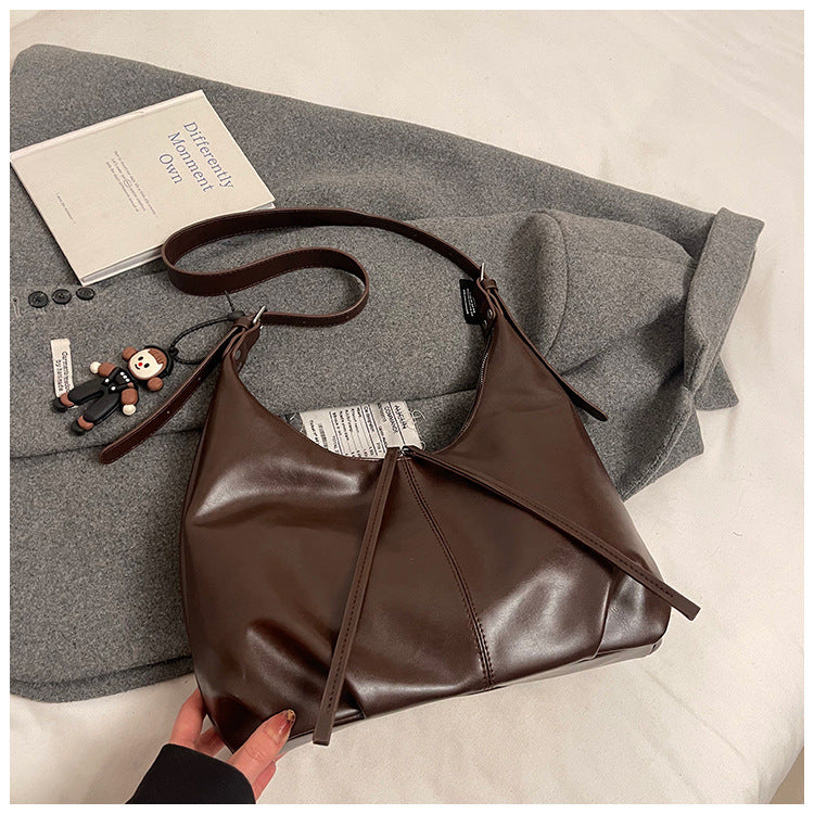 Retro Korean-Style PU Leather Shoulder Bag