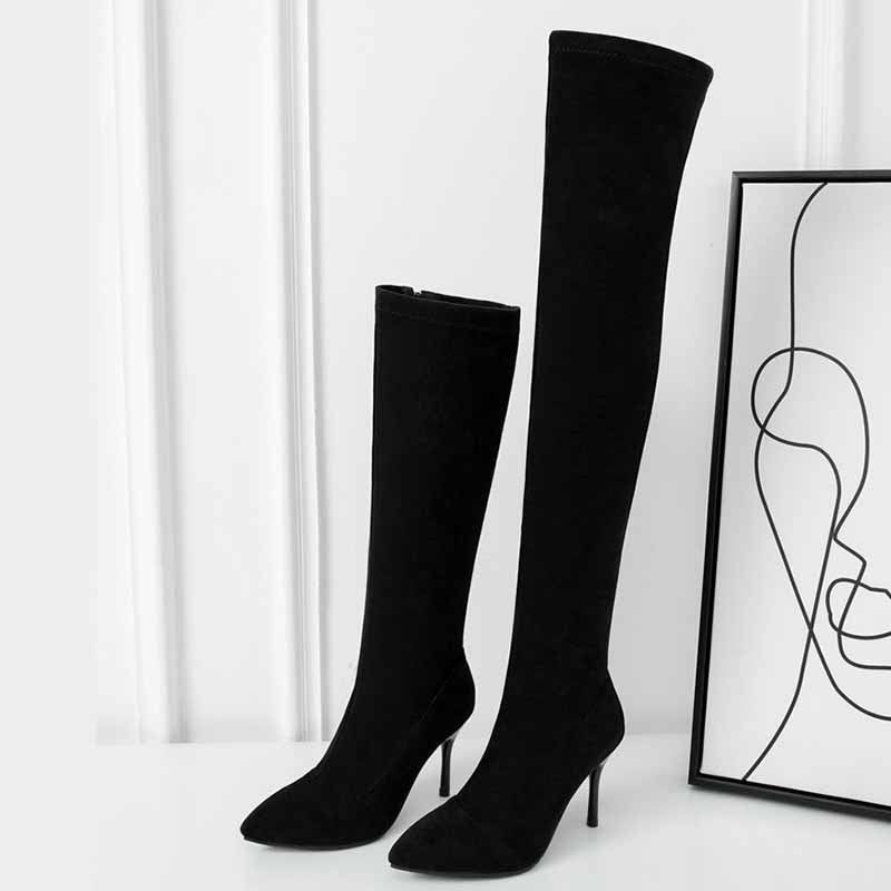 Women's Over-the-Knee Stiletto Boots – Suede High Heel Nightclub Boots