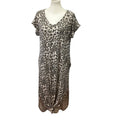 Jess Lea Womens Medium V-Neck Polyester Blend Animal Leopard  TShirt Maxi Dress