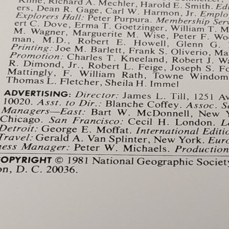 Vintage 1981 National Geographic Index Paperback Booklet 1977 - 1981 95 Pages
