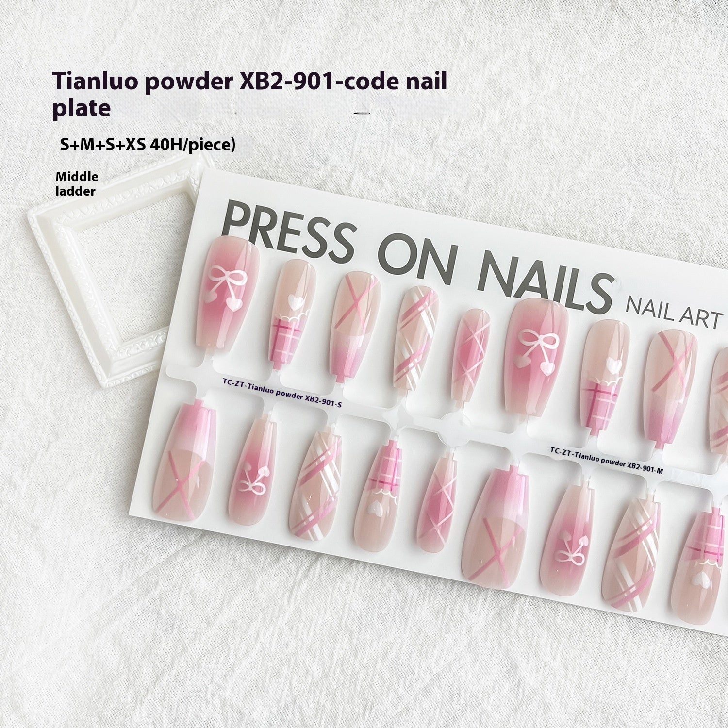Dopamine Sweet Cool Butterfly Dark French Fake Nail Tip