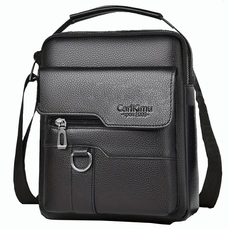 Men's Lychee-Grain PU Leather Business Crossbody Shoulder Bag - Premium Commuter Messenger Bag