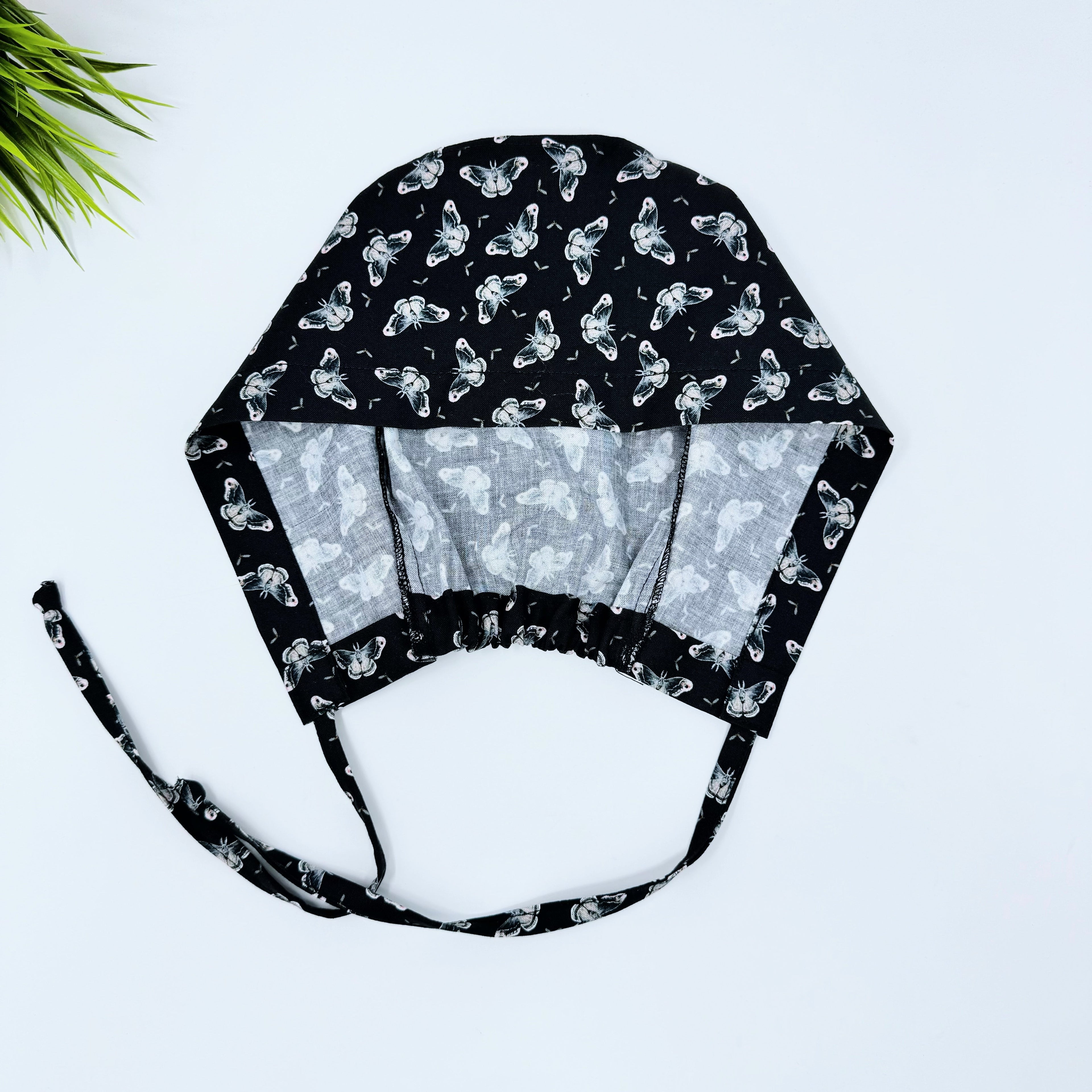 Butterflies Skull tie-back style surgical scrub cap for men by Paradise Caps.