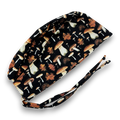 Mushroom Men's surgical cap. Fall skull tie-back style scrub cap by Paradise Caps.