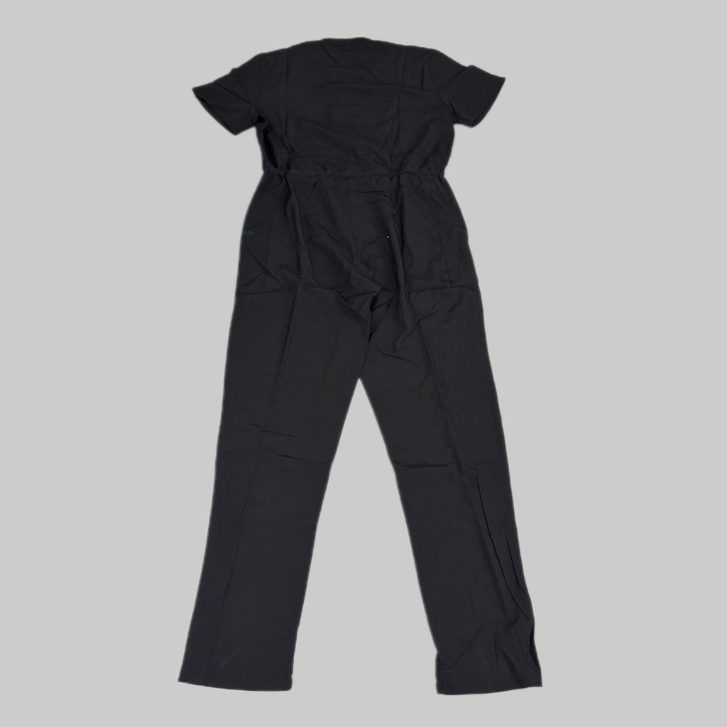GREEN TOWN 4 Flex Scrubs Jumpsuit Cinch In Waist Women's Sz XL Black GFX-023AST