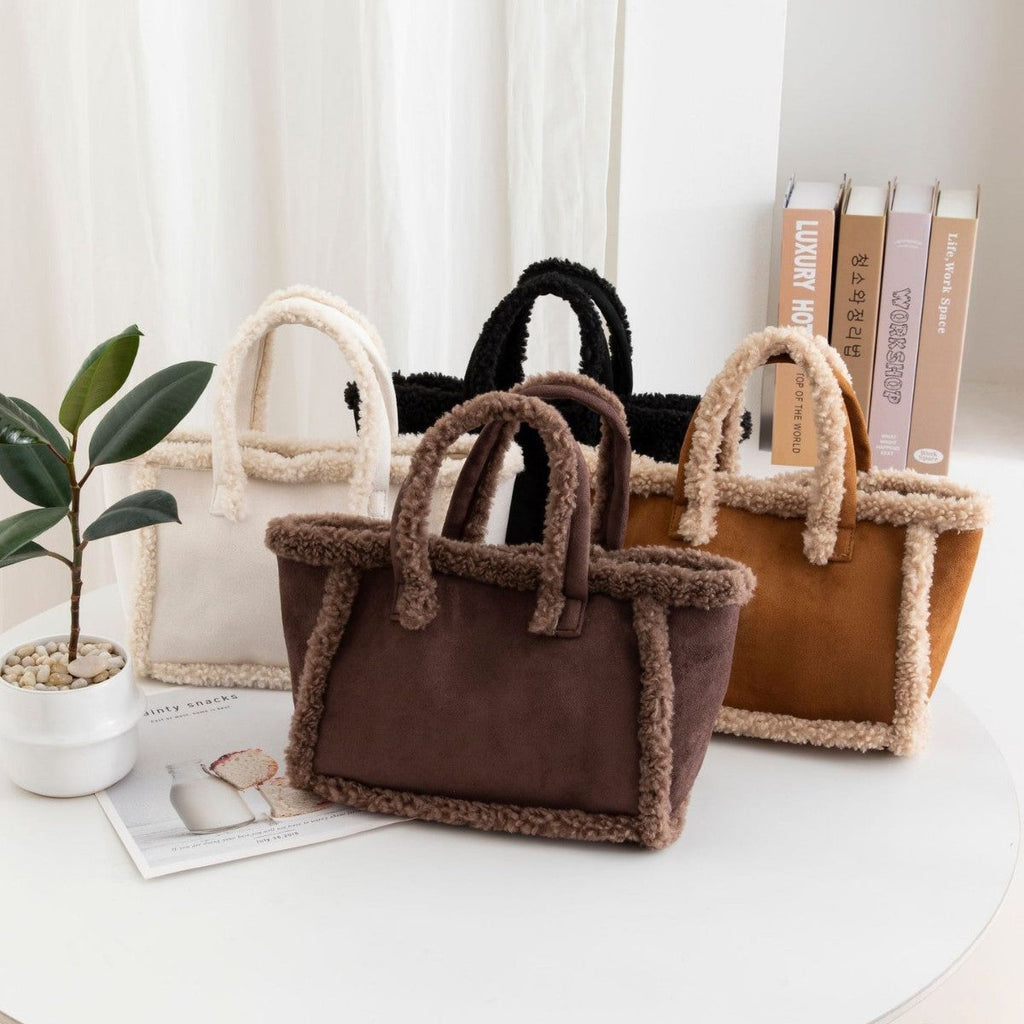 Plush Crossbody Tote Bag