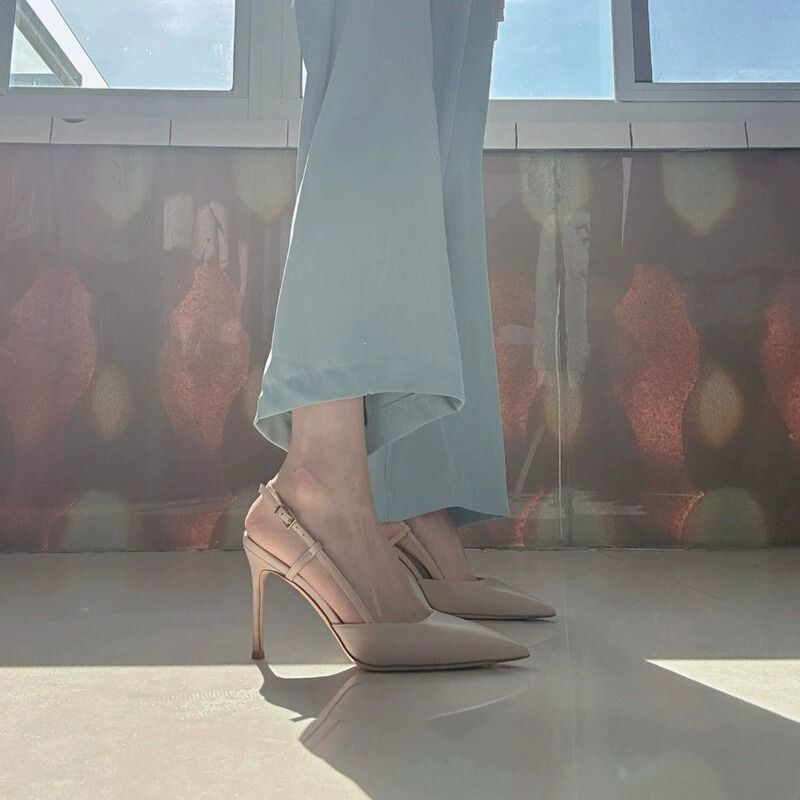 Women's Pointed-Toe Stiletto Ankle-Strap Heels | PU Upper Buckle Sandals