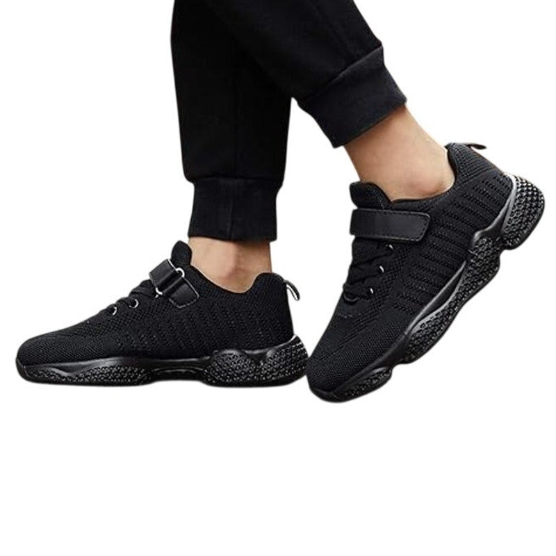 New Santiro Boys Size 11.5 Black Hook Loop Slide On Lightweight Sneaker Shoes