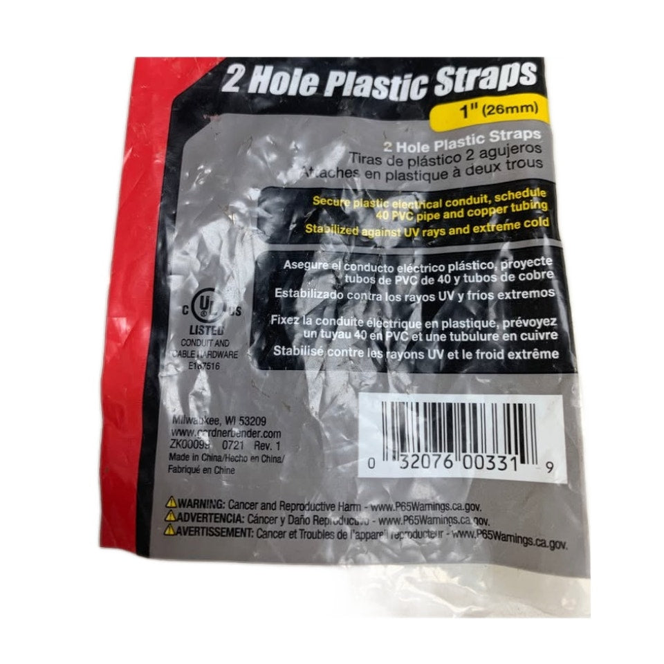 7 New Garner Bender 1" Two Hole Plastic Pipe Home Improvement Straps