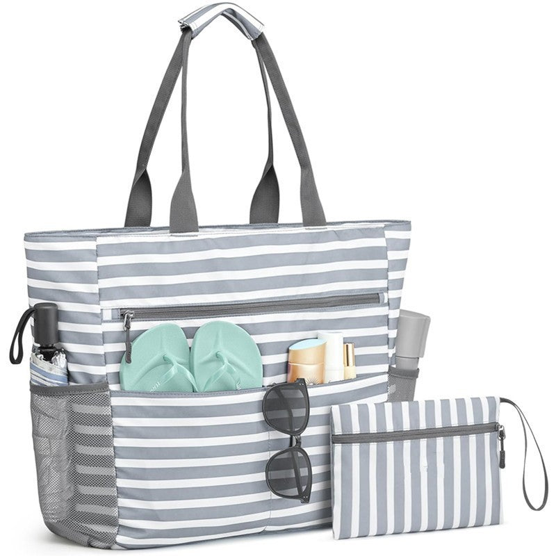 Large Waterproof Beach Tote Bag – Foldable, Sandproof & Lightweight for Travel