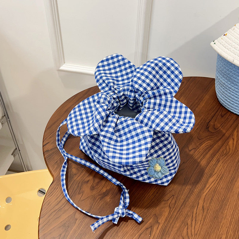 Women's Heart Floral Drawstring Bucket Bag - Double-Sided High Capacity Shoulder Bag