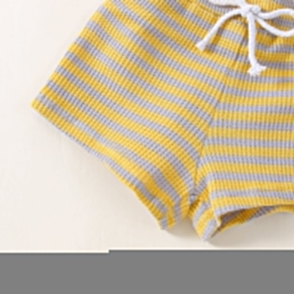 Children's Waffle Stripe Short Sleeve