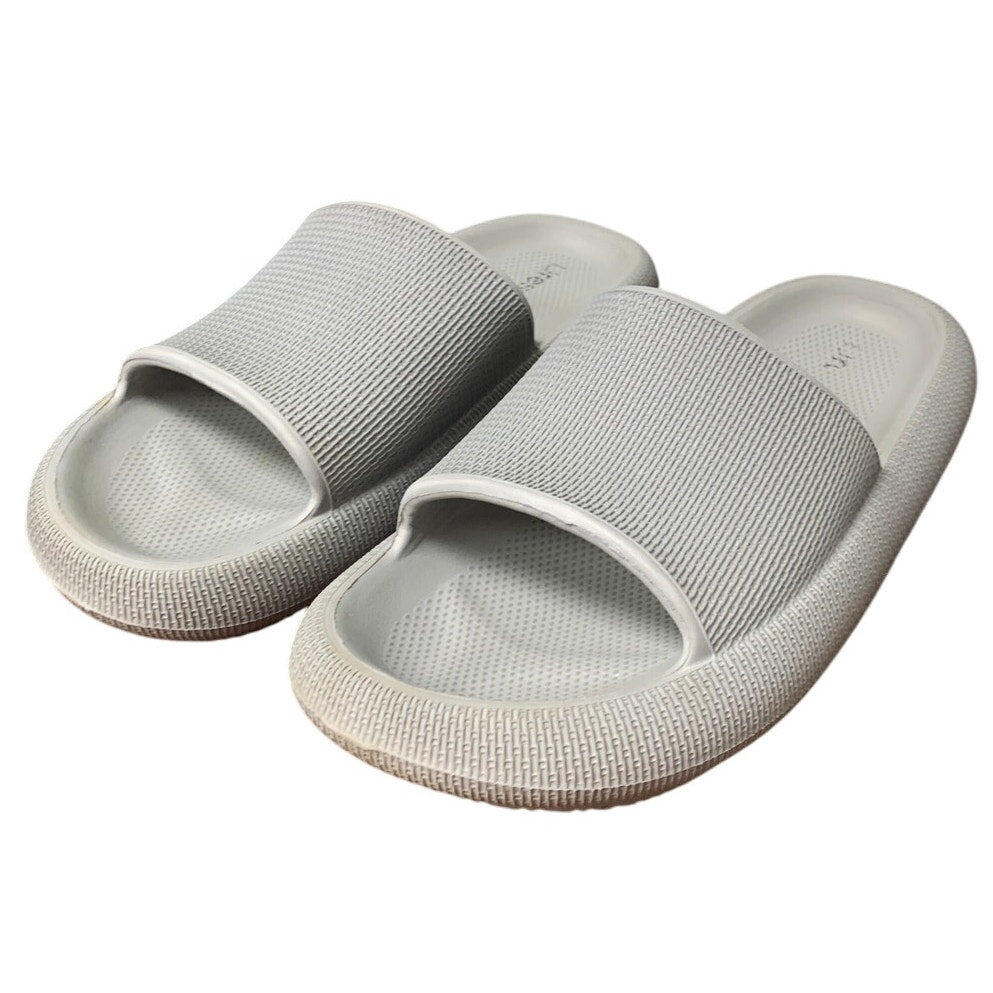 Mens Size 9.5 Gray Slide On Sandals Open Round Toe Thick Sole Shower Clog Shoes