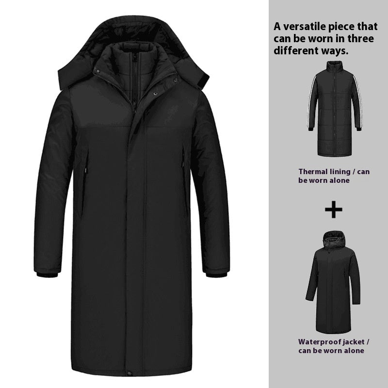 Outdoor Keep Warm Cotton Thick Windproof Waterproof Long Shell Jacket
