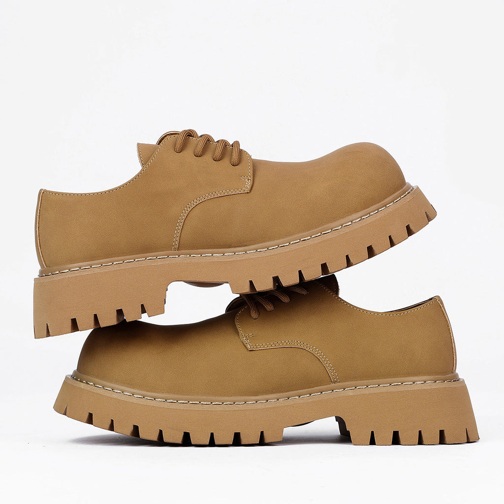 Men's British Style Height Increasing Leather Dress Shoes - Premium Derby Oxfords