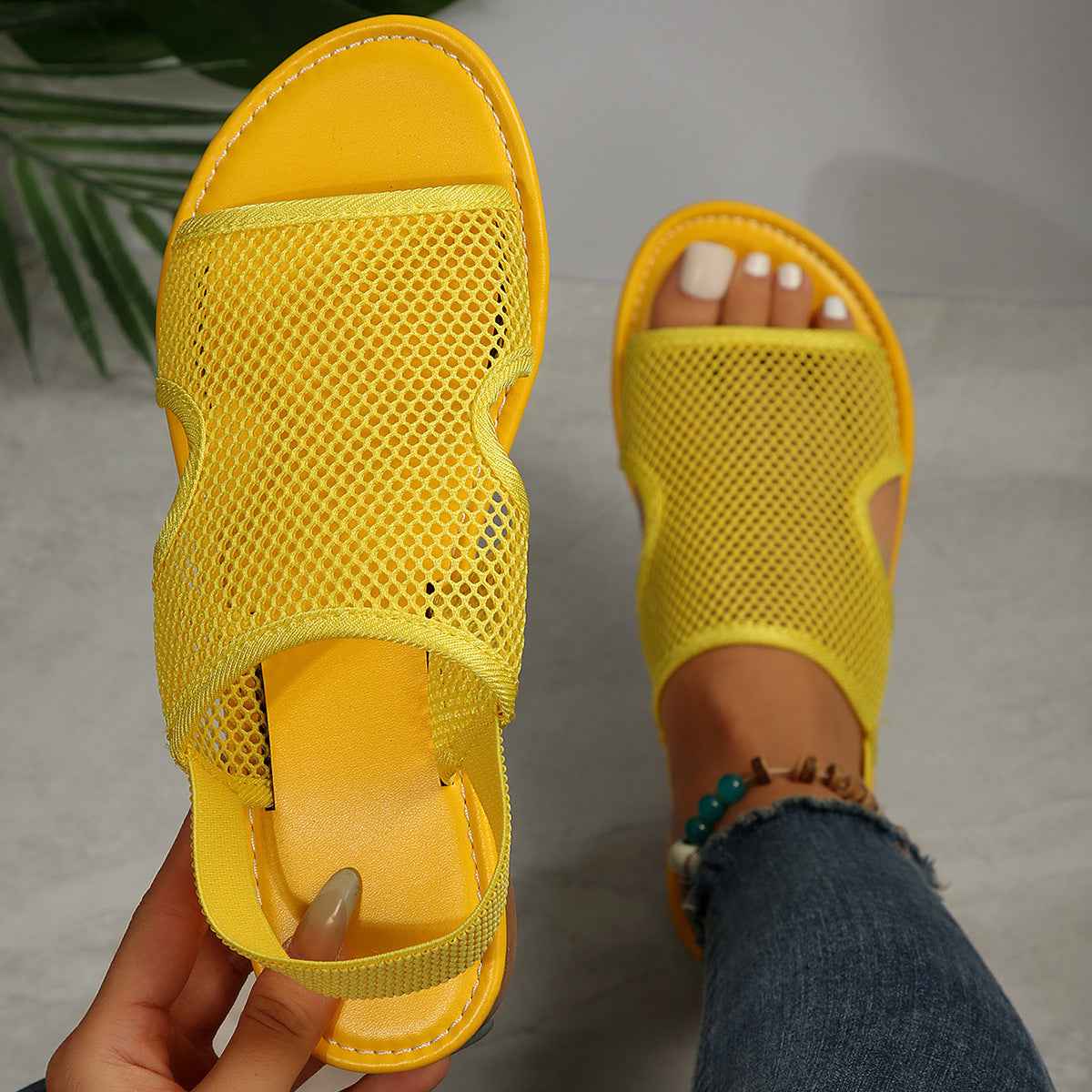 Breathable Mesh Beach Sandals | Lightweight Slip-On Summer Flat Shoes | Unisex