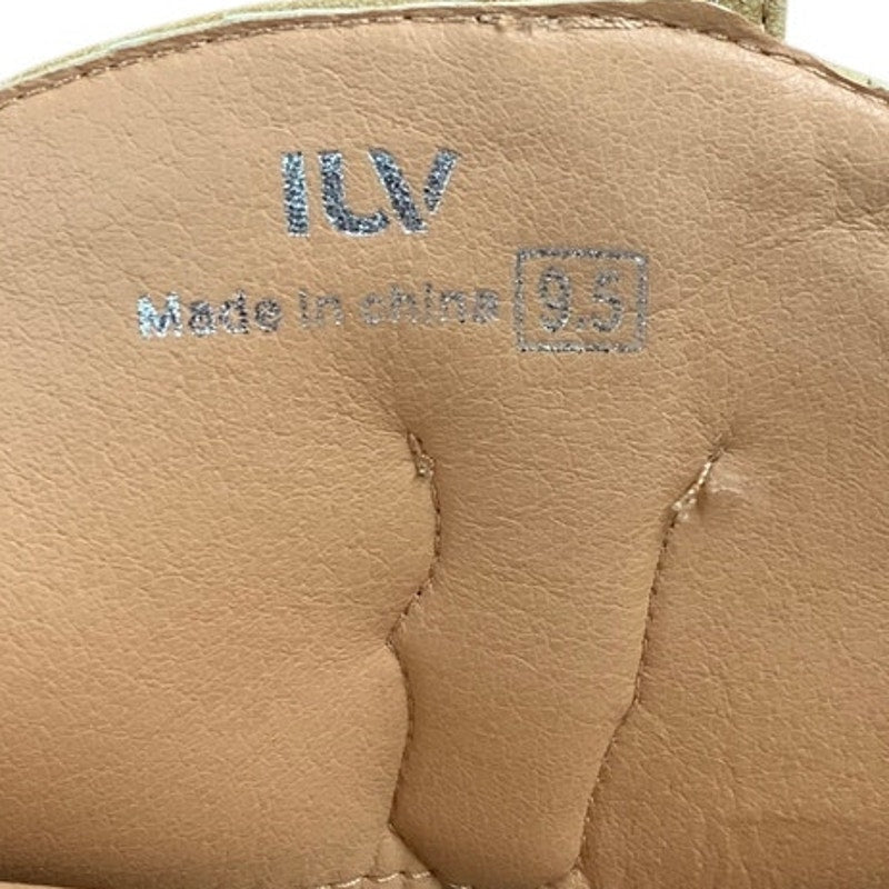 IUV Womens 9.5 Tan Faux Leather 2.25" Block Heel Mid Calf Pull On Cowboy Boots
