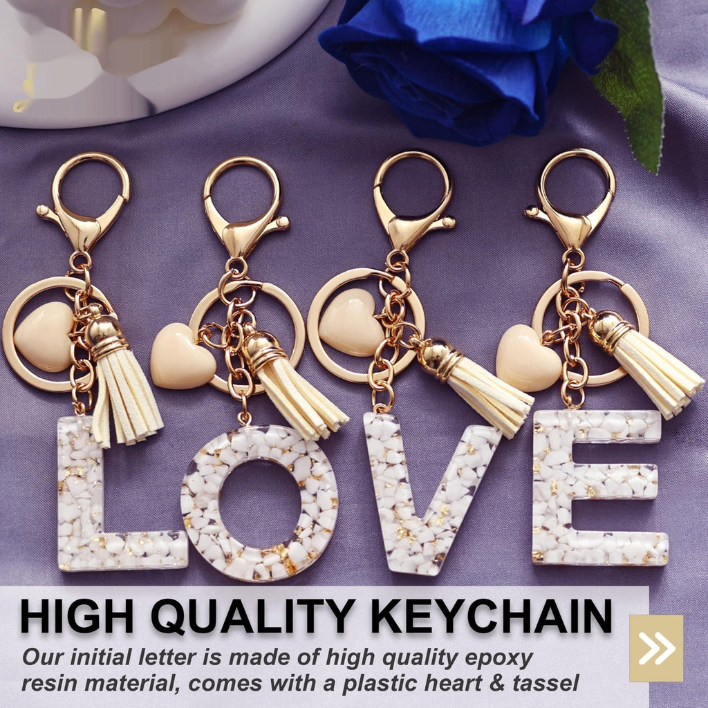 Personalized Heart Shell Letter Pendant Necklace with Tassel - A-Z Initial Charm