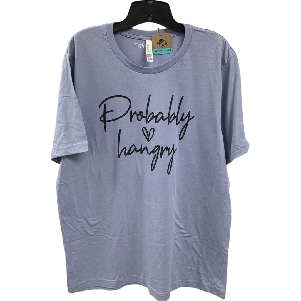 New Hand Printed Womens Small Probably Hangry Heart Short Sleeve Tee Shirt