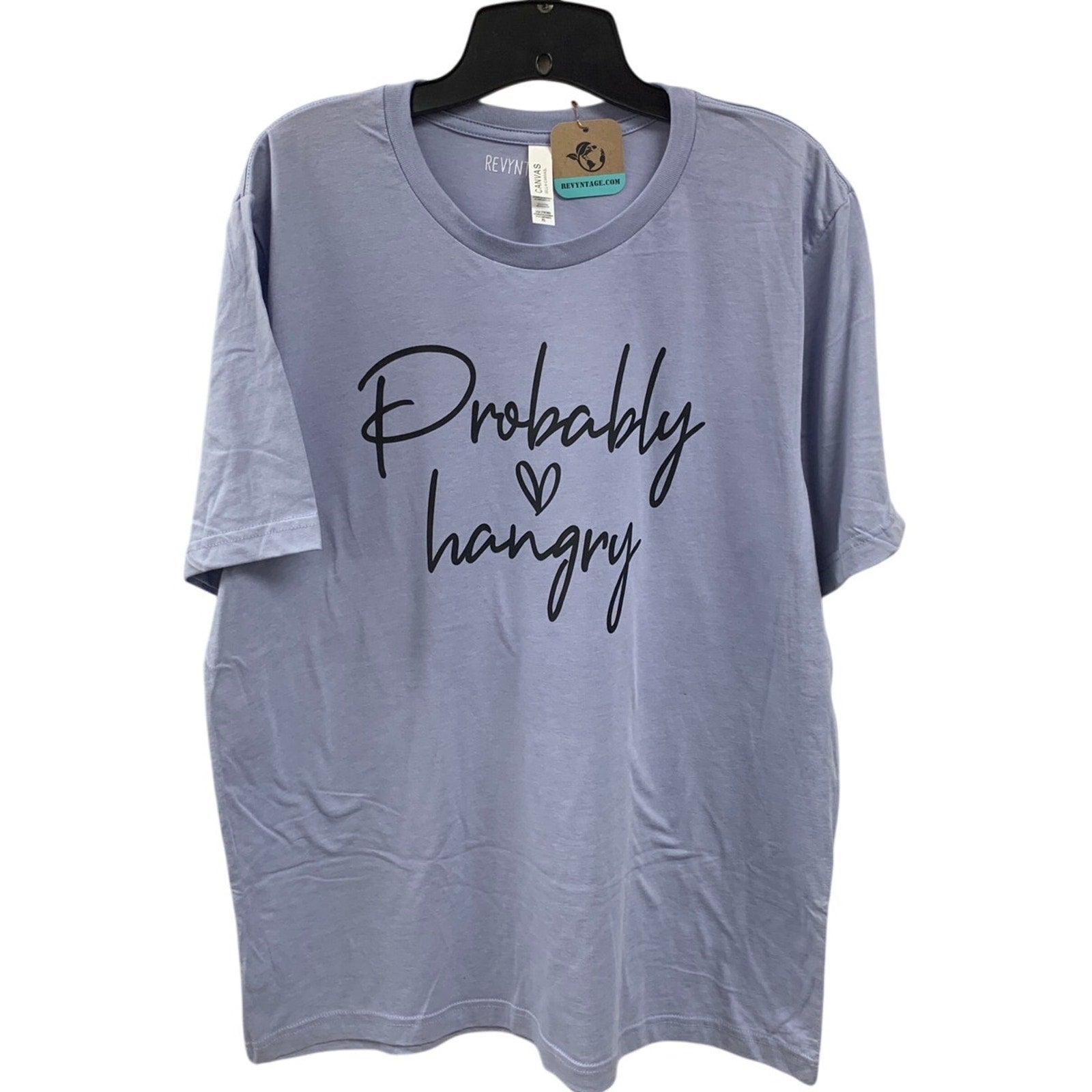 New Hand Printed Womens Small Probably Hangry Heart Short Sleeve Tee Shirt