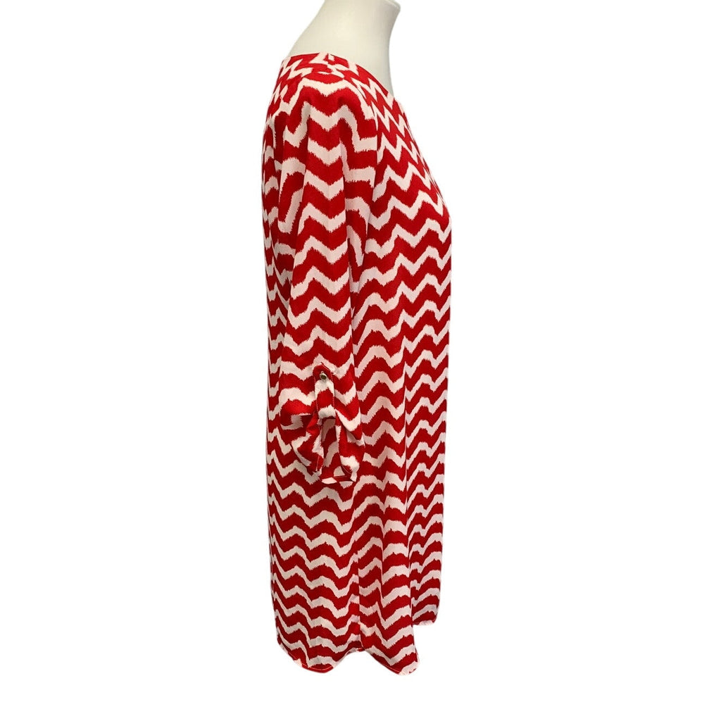 Charming Charlie Womens Small Chevron Stripe Long Sleeve Lined Shift Dress