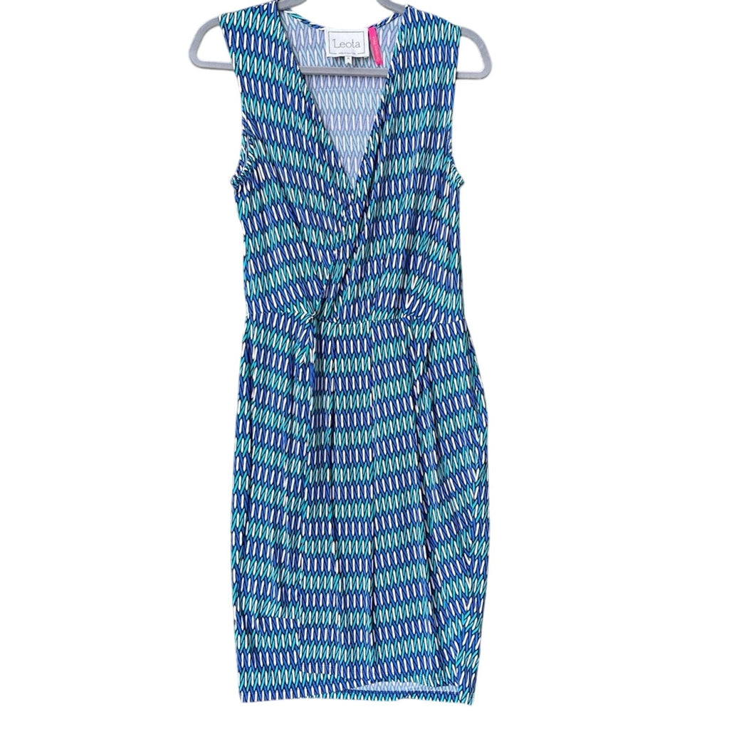 Compass Rose Leota Womens Medium V-Neck Faux Wrap Sleeveless Sheath Dress