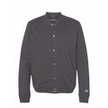 Champion Mens Small Charcoal Gray Snap Up PolyCotton Athletic Bomber Jacket