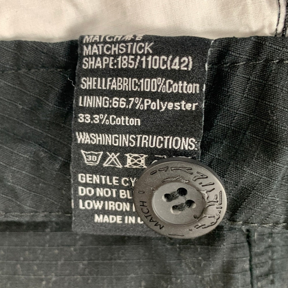 Match Men's Size 42 Black Casual Wild Cargo Straight Textured Outdoor Work Pants