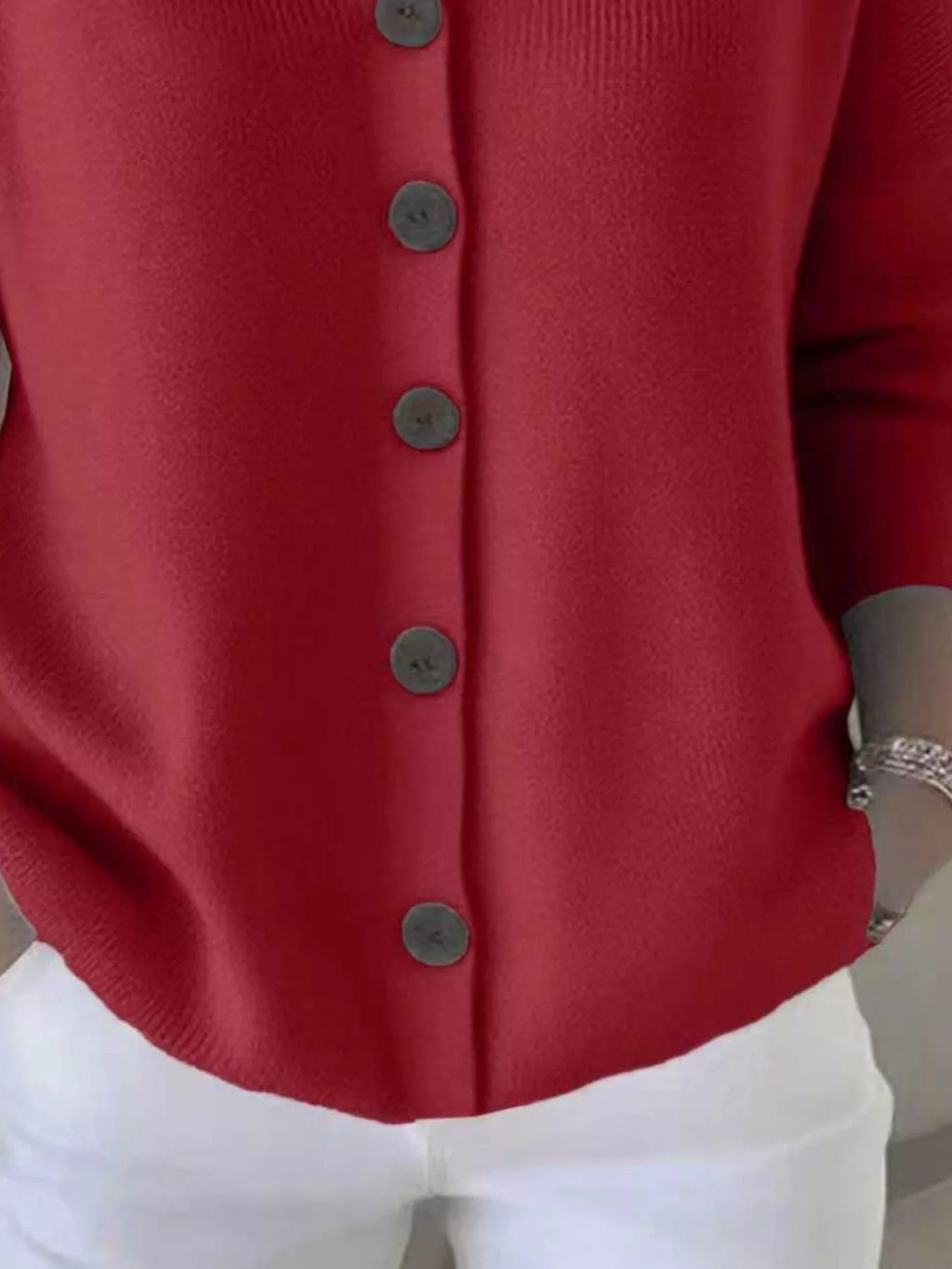 Full Size Hooded Button-Front Soft Knit Cardigan Plus Size