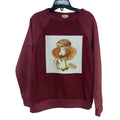 Upcycled Hand Printed Women XL Spodoleucus Oyster Mushroom PolyCotton Sweatshirt