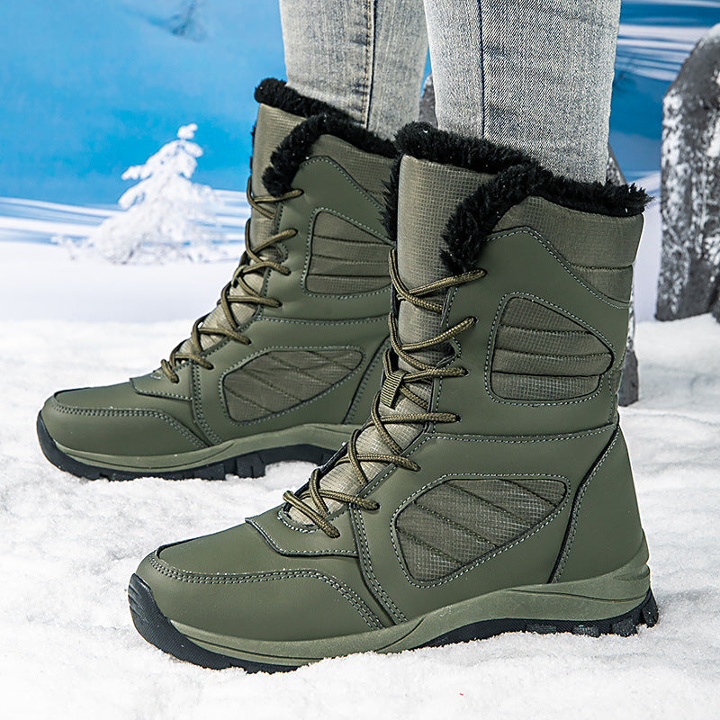 Women's Winter Snow Boots – High-Top Fleece-Lined Waterproof Lace-Up
